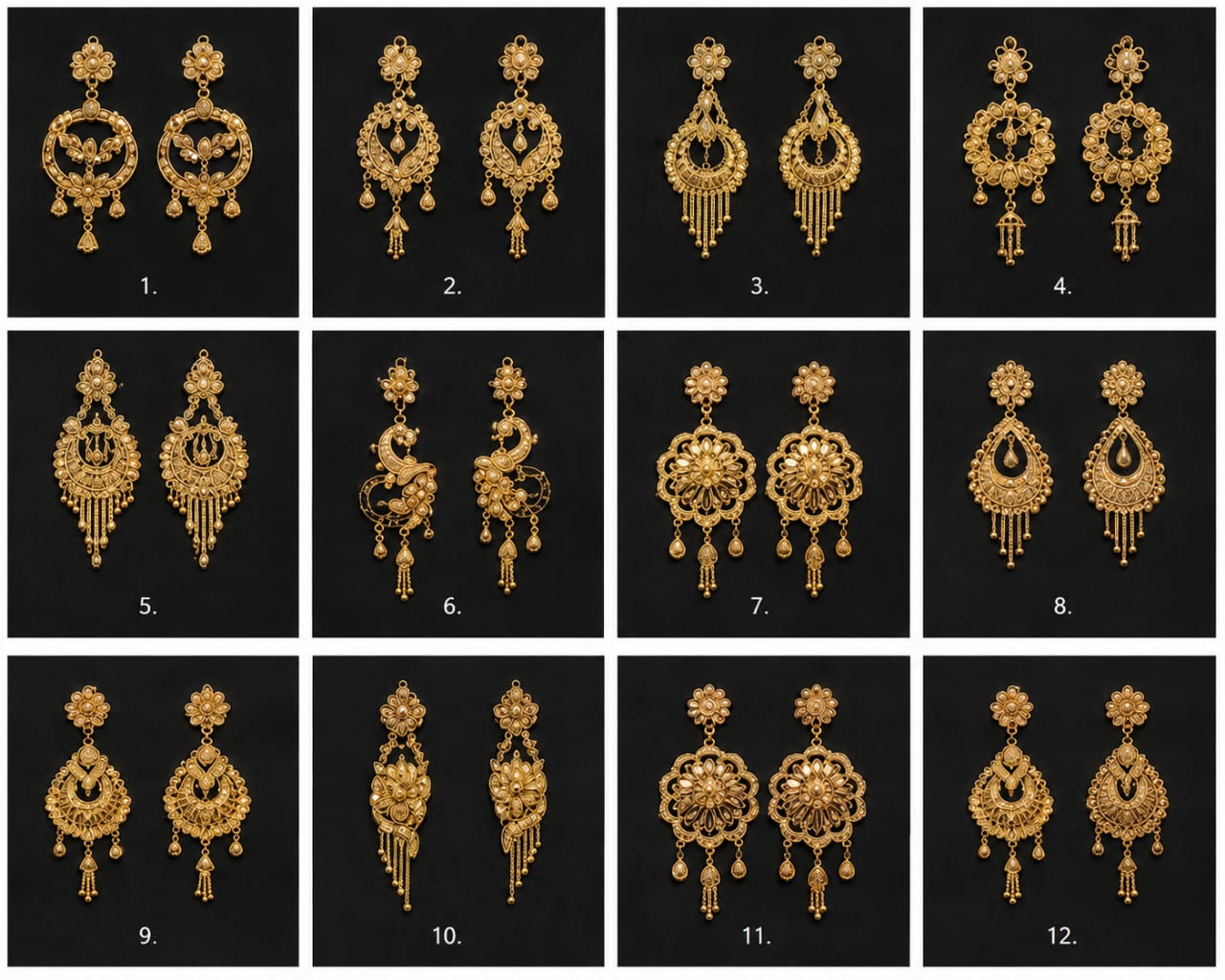 Designer gold jhumka and chandbali earring collection